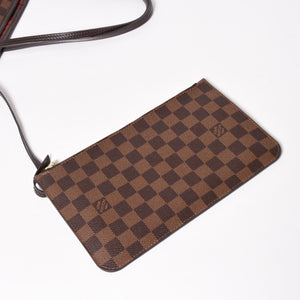 Very good condition LOUIS VUITTON Damier Neverfull MM tote bag N51105 PVC leather brown gold hardware used 4a003894