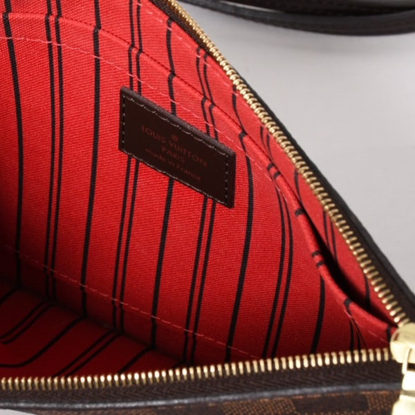 Very good condition LOUIS VUITTON Damier Neverfull MM tote bag N51105 PVC leather brown gold hardware used 4a003894