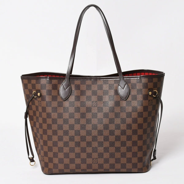 Very good condition LOUIS VUITTON Damier Neverfull MM tote bag N51105 PVC leather brown gold hardware used 4a003894