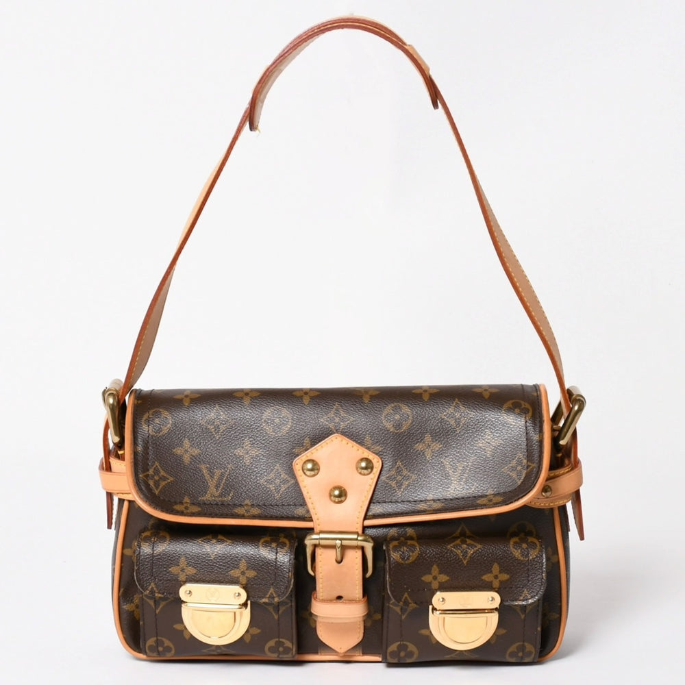 Like new LOUIS VUITTON Monogram Hudson PM One Shoulder Bag M40027 Brown Gold Hardware Used 4a003884