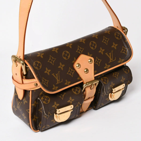 Like new LOUIS VUITTON Monogram Hudson PM One Shoulder Bag M40027 Brown Gold Hardware Used 4a003884