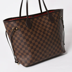 Very good condition LOUIS VUITTON Damier Neverfull MM tote bag N51105 PVC leather brown gold hardware used 4a003894