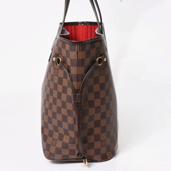 Very good condition LOUIS VUITTON Damier Neverfull MM tote bag N51105 PVC leather brown gold hardware used 4a003894