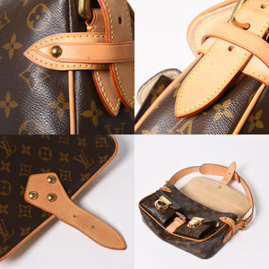 Like new LOUIS VUITTON Monogram Hudson PM One Shoulder Bag M40027 Brown Gold Hardware Used 4a003884