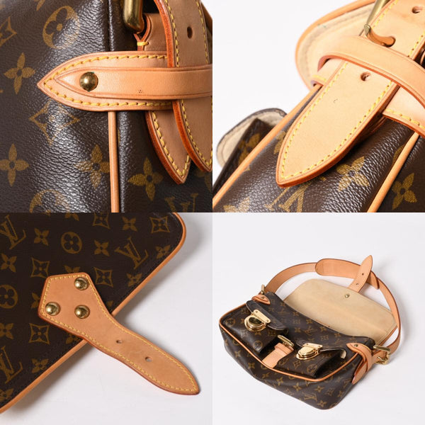 Like new LOUIS VUITTON Monogram Hudson PM One Shoulder Bag M40027 Brown Gold Hardware Used 4a003884
