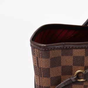 Very good condition LOUIS VUITTON Damier Neverfull MM tote bag N51105 PVC leather brown gold hardware used 4a003894