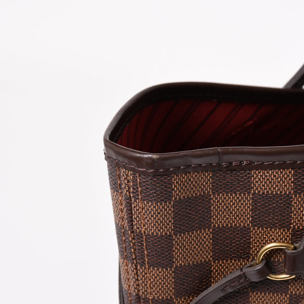 Very good condition LOUIS VUITTON Damier Neverfull MM tote bag N51105 PVC leather brown gold hardware used 4a003894