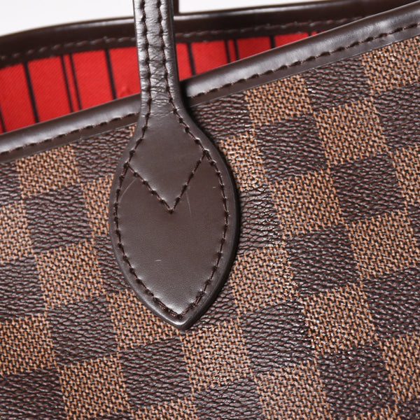 Very good condition LOUIS VUITTON Damier Neverfull MM tote bag N51105 PVC leather brown gold hardware used 4a003894