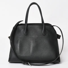 Very good condition THE ROW Soft Margaux 12 Soft Margaux Hand Bag Black Used 4a003898
