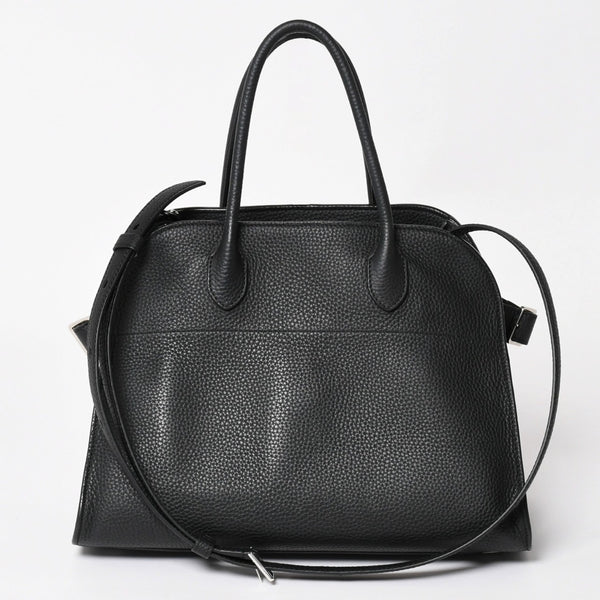 Very good condition THE ROW Soft Margaux 12 Soft Margaux Hand Bag Black Used 4a003898