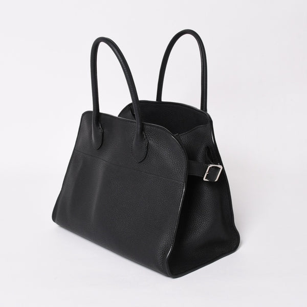 Very good condition THE ROW Soft Margaux 12 Soft Margaux Hand Bag Black Used 4a003898