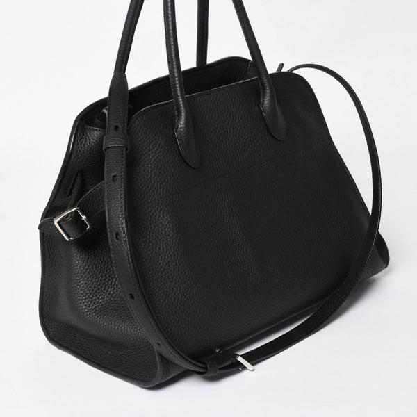 Very good condition THE ROW Soft Margaux 12 Soft Margaux Hand Bag Black Used 4a003898