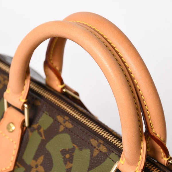 Very good condition LOUIS VUITTON Handbag Speedy 30 Monogram Graffiti Khaki M92194 Gold hardware Used 4a003977