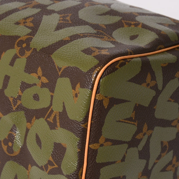 Very good condition LOUIS VUITTON Handbag Speedy 30 Monogram Graffiti Khaki M92194 Gold hardware Used 4a003977