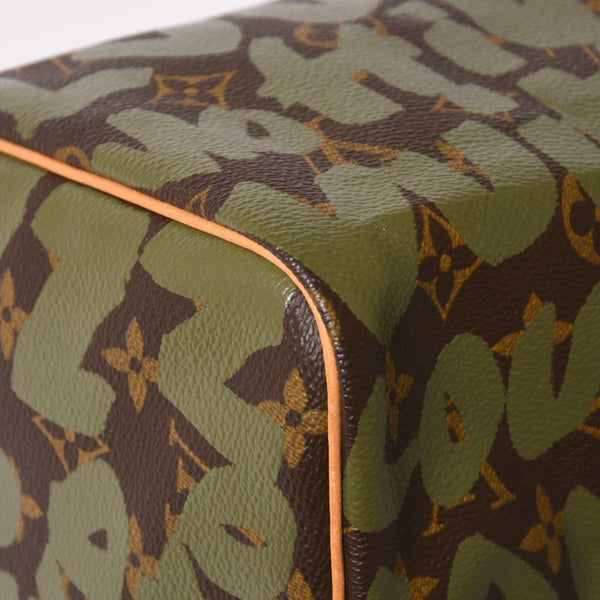 Very good condition LOUIS VUITTON Handbag Speedy 30 Monogram Graffiti Khaki M92194 Gold hardware Used 4a003977