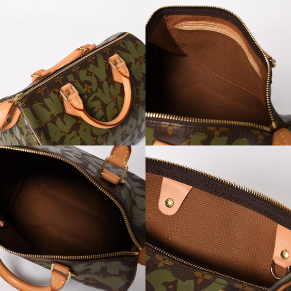 Very good condition LOUIS VUITTON Handbag Speedy 30 Monogram Graffiti Khaki M92194 Gold hardware Used 4a003977
