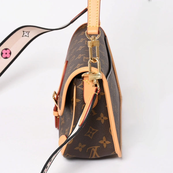 Very Good Condition LOUIS VUITTON Monogram Monogram Diane NM PM M45985 PVC Canvas Tanned Leather Brown Gold Hardware Used 4a004073