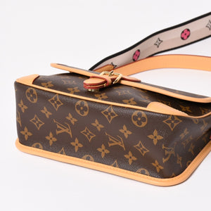 Very Good Condition LOUIS VUITTON Monogram Monogram Diane NM PM M45985 PVC Canvas Tanned Leather Brown Gold Hardware Used 4a004073