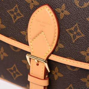 Very Good Condition LOUIS VUITTON Monogram Monogram Diane NM PM M45985 PVC Canvas Tanned Leather Brown Gold Hardware Used 4a004073