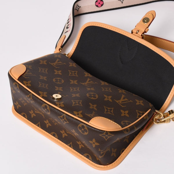 Very Good Condition LOUIS VUITTON Monogram Monogram Diane NM PM M45985 PVC Canvas Tanned Leather Brown Gold Hardware Used 4a004073
