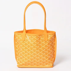 新品同様 GOYARD ゴヤールアンジェ ミニ トートバッグ イエロー ハンドバッグ カーフレザー ゴヤールディンキャンバス 中古 4a003908