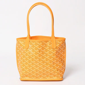新品同様 GOYARD ゴヤールアンジェ ミニ トートバッグ イエロー ハンドバッグ カーフレザー ゴヤールディンキャンバス 中古 4a003908