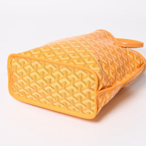 新品同様 GOYARD ゴヤールアンジェ ミニ トートバッグ イエロー ハンドバッグ カーフレザー ゴヤールディンキャンバス 中古 4a003908