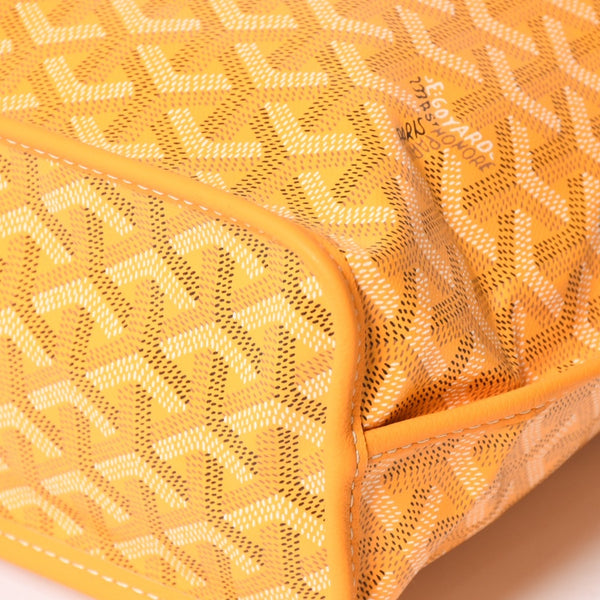 新品同様 GOYARD ゴヤールアンジェ ミニ トートバッグ イエロー ハンドバッグ カーフレザー ゴヤールディンキャンバス 中古 4a003908