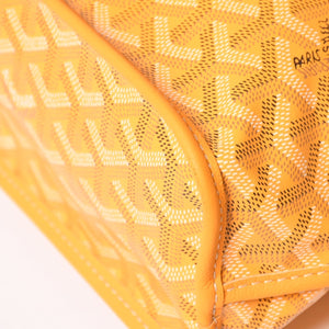 新品同様 GOYARD ゴヤールアンジェ ミニ トートバッグ イエロー ハンドバッグ カーフレザー ゴヤールディンキャンバス 中古 4a003908