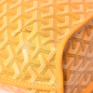 新品同様 GOYARD ゴヤールアンジェ ミニ トートバッグ イエロー ハンドバッグ カーフレザー ゴヤールディンキャンバス 中古 4a003908