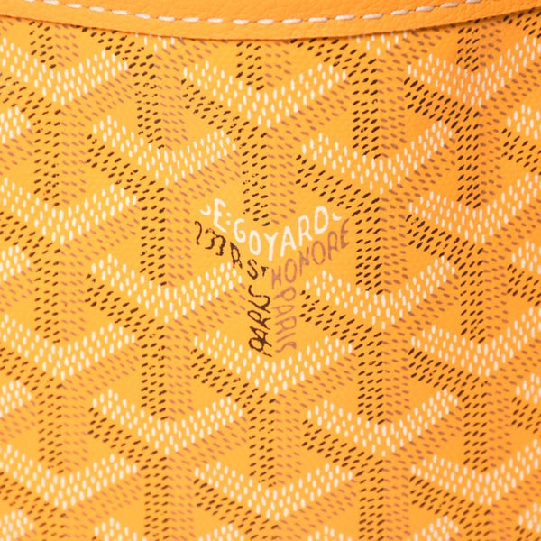 新品同様 GOYARD ゴヤールアンジェ ミニ トートバッグ イエロー ハンドバッグ カーフレザー ゴヤールディンキャンバス 中古 4a003908