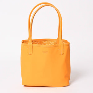 新品同様 GOYARD ゴヤールアンジェ ミニ トートバッグ イエロー ハンドバッグ カーフレザー ゴヤールディンキャンバス 中古 4a003908