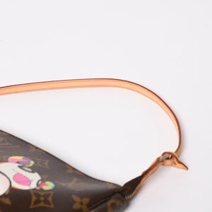 極美品 LOUIS VUITTON ルイヴィトン モノグラム パンダ ポシェット アクセソワール ハンドバッグ M51981 村上隆 ミニバッグ ブラウン 中古 4a003909