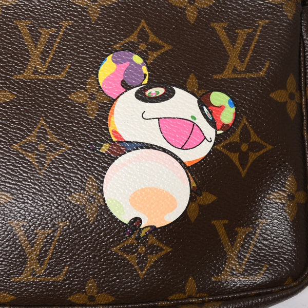 極美品 LOUIS VUITTON ルイヴィトン モノグラム パンダ ポシェット アクセソワール ハンドバッグ M51981 村上隆 ミニバッグ ブラウン 中古 4a003909