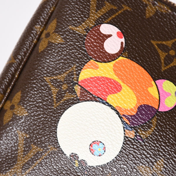 極美品 LOUIS VUITTON ルイヴィトン モノグラム パンダ ポシェット アクセソワール ハンドバッグ M51981 村上隆 ミニバッグ ブラウン 中古 4a003909