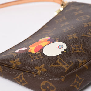 極美品 LOUIS VUITTON ルイヴィトン モノグラム パンダ ポシェット アクセソワール ハンドバッグ M51981 村上隆 ミニバッグ ブラウン 中古 4a003909