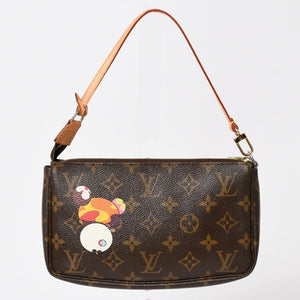 極美品 LOUIS VUITTON ルイヴィトン モノグラム パンダ ポシェット アクセソワール ハンドバッグ M51981 村上隆 ミニバッグ ブラウン 中古 4a003909