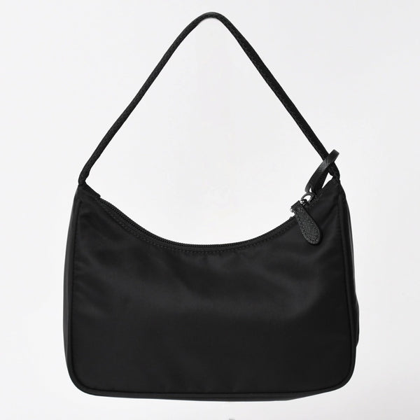 Like new product PRADA Hobo Handbag MV515 Triangle Logo Triangle Logo Plate Nylon Black Used 4a003875