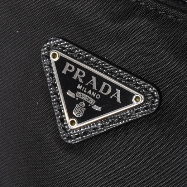 Like new product PRADA Hobo Handbag MV515 Triangle Logo Triangle Logo Plate Nylon Black Used 4a003875