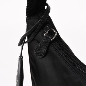 Like new product PRADA Hobo Handbag MV515 Triangle Logo Triangle Logo Plate Nylon Black Used 4a003875