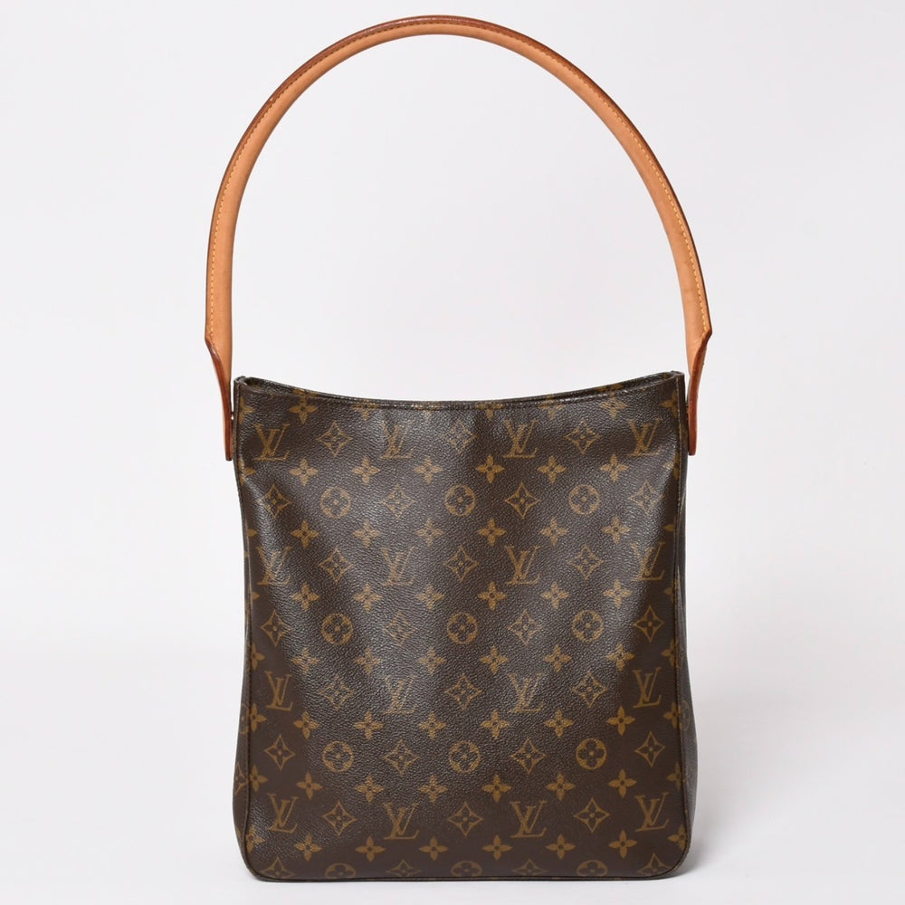 LOUIS VUITTON ルイヴィトン ルーピングGM ハンドバッグ モノグラム M51145 ブラウン ゴールド金具 美品 中古 4a004225