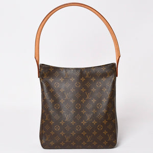 LOUIS VUITTON Looping GM Handbag Monogram M51145 Brown Gold Hardware Good Condition Used 4a004225