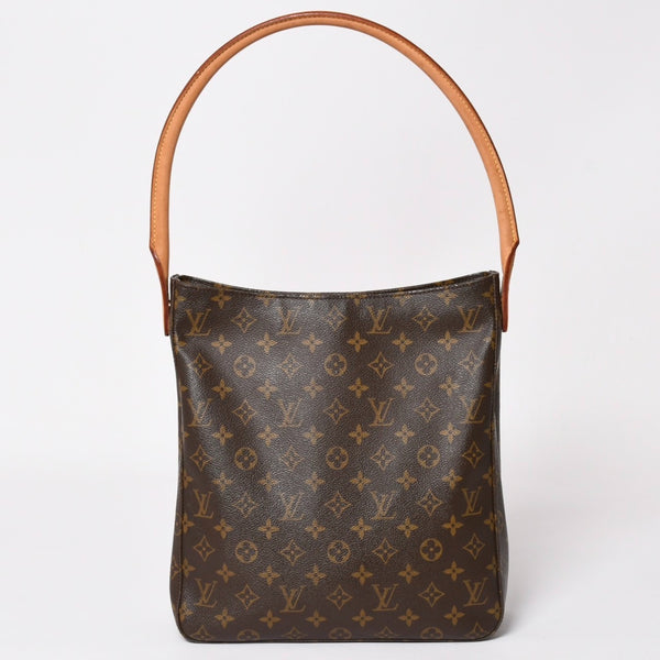 LOUIS VUITTON Looping GM Handbag Monogram M51145 Brown Gold Hardware Good Condition Used 4a004225