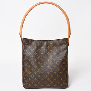 LOUIS VUITTON Looping GM Handbag Monogram M51145 Brown Gold Hardware Good Condition Used 4a004225