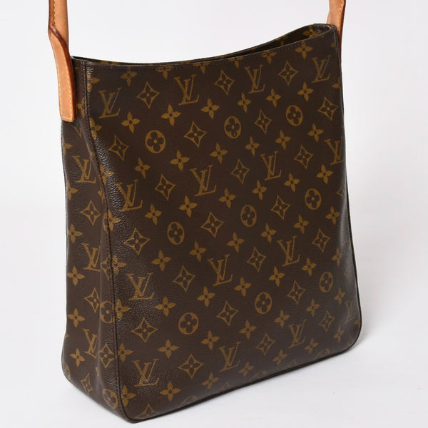 LOUIS VUITTON Looping GM Handbag Monogram M51145 Brown Gold Hardware Good Condition Used 4a004225
