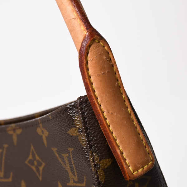 LOUIS VUITTON Looping GM Handbag Monogram M51145 Brown Gold Hardware Good Condition Used 4a004225