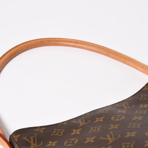 LOUIS VUITTON Looping GM Handbag Monogram M51145 Brown Gold Hardware Good Condition Used 4a004225
