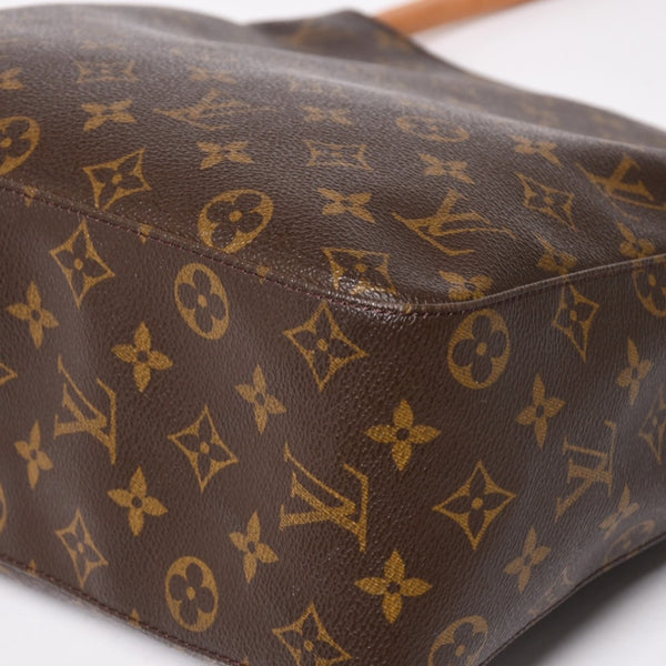 LOUIS VUITTON Looping GM Handbag Monogram M51145 Brown Gold Hardware Good Condition Used 4a004225