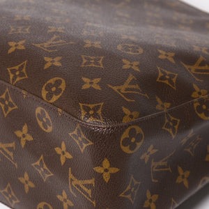 LOUIS VUITTON Looping GM Handbag Monogram M51145 Brown Gold Hardware Good Condition Used 4a004225