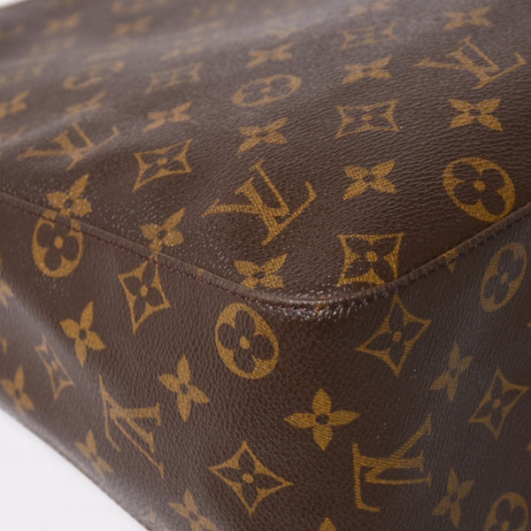 LOUIS VUITTON Looping GM Handbag Monogram M51145 Brown Gold Hardware Good Condition Used 4a004225